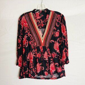 Bl^nk London Anthropologie Stephanie Top Women's Size Small Boho Blouse
